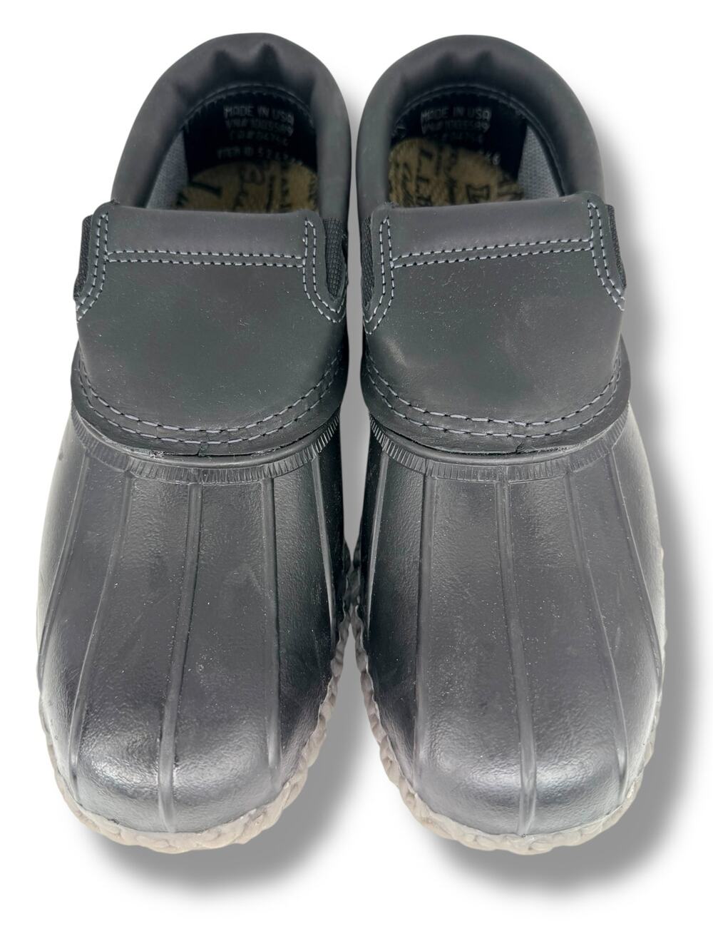 LL Bean Bean Boots Womens Size 10 Black Slip On Rubber Moc Made in Maine